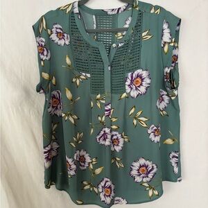 Floral Green Women's Top